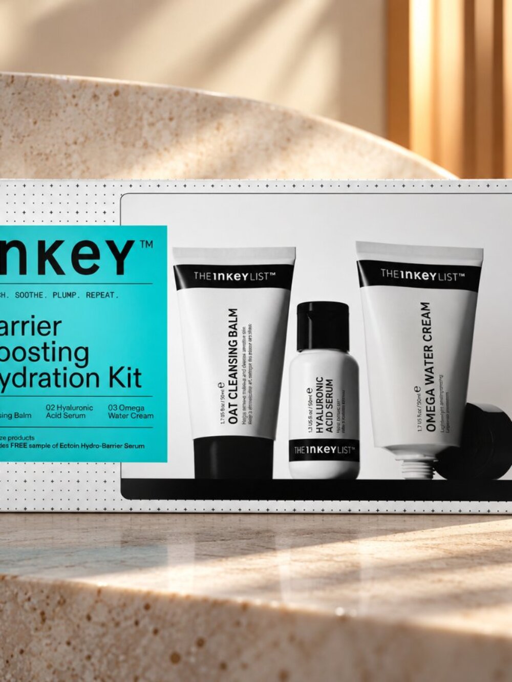 The INKEY List Barrier Boosting Hydration Kit Mini Cleanser Serum Moisturizer